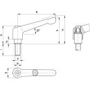 Verstellbarer Klemmhebel mit Schraubeneinsatz