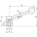 Edelstahl- Spannhebel mit Innengewinde M8