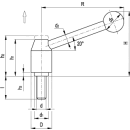 Edelstahl- Spannhebel verstellbar mit Außengewinde