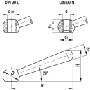 Edelstahl- Kegelgriff mit Innengewinde M6  Grifflänge 48mm