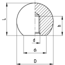 Edelstahl- Kugelknopf Durchmesser 16mm M4