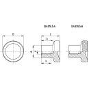 Edelstahl- Knopf M10 ohne Randrierung dm31mm