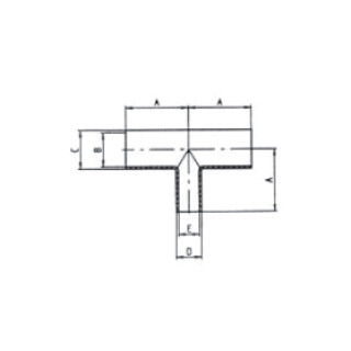 Edelstahl T- Stck reduziert DN50 / DN15  1.4301