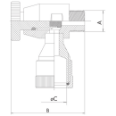 Obere Standrohraufnahme für Standanzeige Außengewinde 1/2" mit Rohraufnahme 16mm