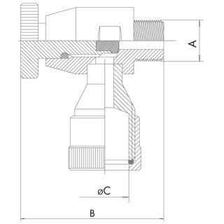 Untere Standrohraufnahme für Standanzeige Außengewinde 1/2"  Rohraufnahme 16mm