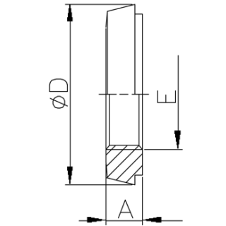 Blindkegel mit Whitworth- Innengewinde DN25 / 1/4"  1.4301