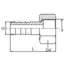 Schlauchtülle mit Überwurfmutter  1/2"  13mm  V4A