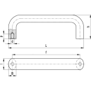 Edelstahl Bügelgriff   L141