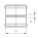 Doppelsteckmuffe 110  V2A