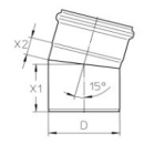 Bogen 50 15° für Abwasserrohre V2A