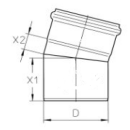 Bogen 50 30° für Abwasserrohre V2A