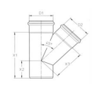 Abzweiger 50/50  45° für Abwasserrohrsystem V2A