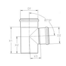 Abzweiger 50/50  87,5° für Abwasserrohrsystem V2A