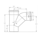 Abzweiger 75/75  87,5°  für liegende Leitungen V2A