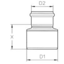 Übergangsstück 75/110 für Abwasserrohre V2A