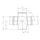 Kreuzabzweiger 50/50 für Abwasserrohre V2A