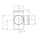 Winkelabzweiger 50/50 für Abwasserrohre V2A