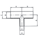 Edelstahl T- Stück reduziert DN125 / DN100  1.4301