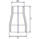 Edelstahl Reduzierung Glockenform V4A