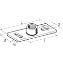 Grundplatte für Rohrschelle schwer M8 120x40x4mm...