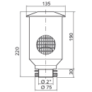 Entlüftungsventil aus Polyethylen Anschluss 2"  800 Hl/h doppelt wirkend (Druck und Unterdruck)