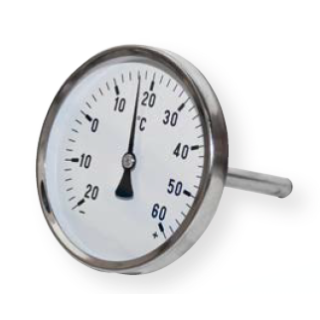 Edelstahlthermometer DM100 0°C bis +60°C Tauchschaftlänge 100mm