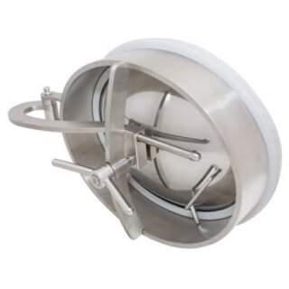 Mannloch 314 OVAL 400x490 V2A  mit Gelenk nach innen und außen öffnend  mit Edelstahlflügelmutter
