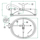 Mannloch 314 OVAL 400x490 V2A  mit Gelenk nach innen und...