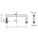 Edelstahl Bügelgriff rund hochglanzpoliert Lochabstand 120mm  Höhe 40mm