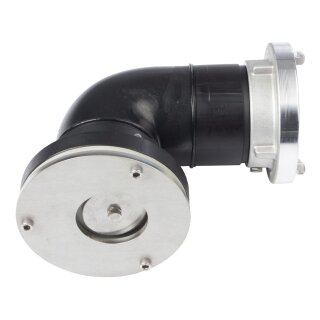 Flachabsaugkrümmer aus Edelstahl 90° mit B-Kupplung