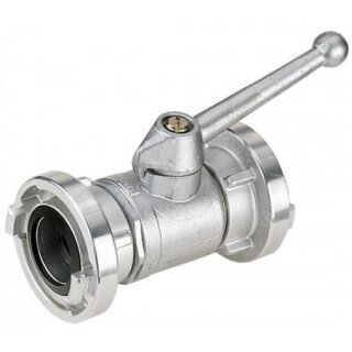 Schlauchabsperrung NW75 mit Kugelhahn, beidseitig mit B-Festkupplungen, Durchgang 52 mm