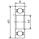 Edelstahl- Rillenkugellager 6306 2RS  72x30x19