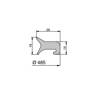 Mannlochdichtung für Modell T1/450-T/450-TV/450-5V/450  (G/T450)