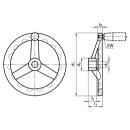 Edelstahl- Speichenhandrad dm 100mm  Bohrung 10mm  ohne Handgriff