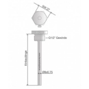 Edelstahl Tauchhülse für PT100 6mm  Einbaulänge 150mm  V4A  Gewinde 1/2"