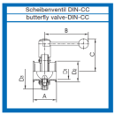 Scheibenventil EURO mit DIN 32676 Clamp/ Clamp Anschlüssen