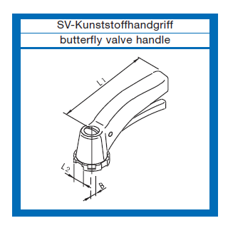 Scherenhandgriff für EURO Scheibenventil aus Kunststoff blau