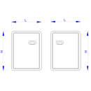 Edelstahltürchen 170 ECKIG 590x440mm  isoliert