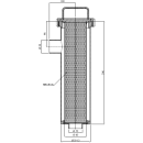 Eckrohrsieb DN50 mit vergrößerter Filterfläche und Schweißenden  Rundlochung 4mm V2A