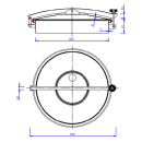 Domdeckel 446 RUND 600mm sterilisierbar mit Schwenk- und Seitenöffnung