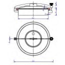 Domdeckel 455 RUND 500mm sterilisierbar mit Schwenk- und Seitenöffnung