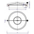 Domdeckel 456 RUND 600mm sterilisierbar mit Schwenk- und Seitenöffnung