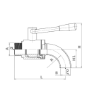 Auslaufkugelhahn poliert AG 3/4"  1.4301