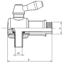 Probeentnahmehahn Kugelausführung 1/2"  Länge 75mm  1.4301