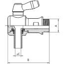 Probeentnahmehahn Kugelausführung 3/8"  Länge 65mm  1.4301