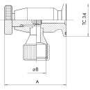 Obere Standrohraufnahme mit Clamp- Anschluss TC34  Rohraufnahme 20mm