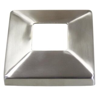Abdeckrosette Edelstahl V2A quadratisch 105mm x 105mm, Mittelloch 40 x 40mm