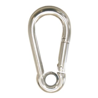 Karabinerhaken mit Kausche 5x50 Edelstahl V4A