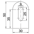 Anschweißlasche 50x30x6  Edelstahl V2A  mit Langloch