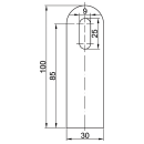 Anschweißlasche 100x30x6  Edelstahl V2A